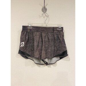 Lululemon Shorts Womens 10 Tall Black White Stripe Tracker Athletic Running